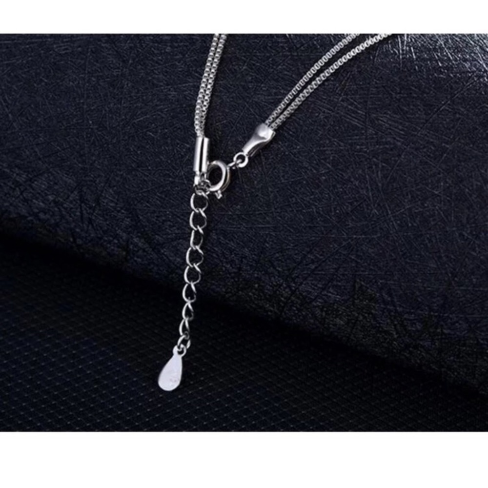 Sterling Silver HeartNecklace w CZ Stone - Picture 5 of 5